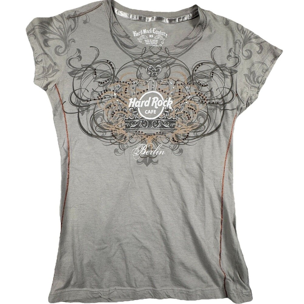 Hard Rock Cafe Womens Berlin Graphic T-Shirt Top XS Haute